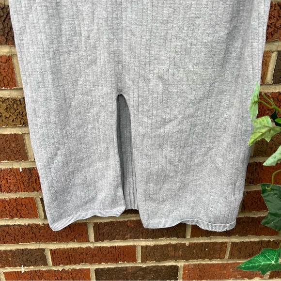 Free People Gray Ribbed Knit High Waisted Midi Skirt - Picture 2 of 4